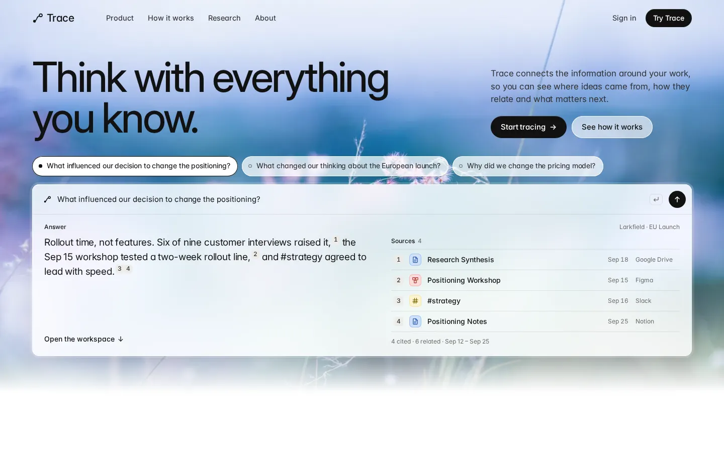 V5 Workspace homepage